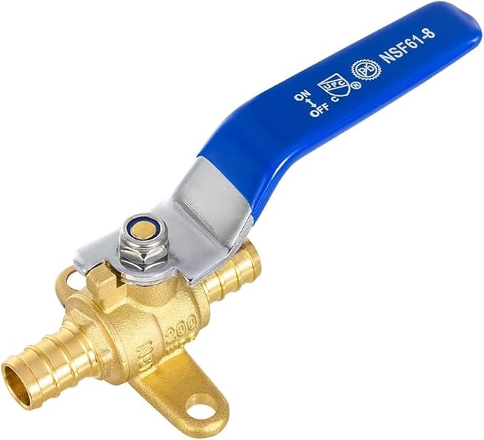 20-Pack EFIELD 1/2-inch Crimp Pex Brass Full Port Shut-off Ball Valve with Drop-ear, Red and Blue Levels, ASTM F1807 (10, 1/2-inch),(VALVE213-20PCS)