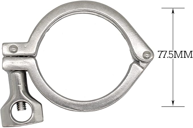 QiiMii Single Pin Heavy Duty Tri Clamps with Wing Nut Ferrule TC 2.5 Inch Stainless Steel 304 Sanitary Fittings with Silicone Gaskets