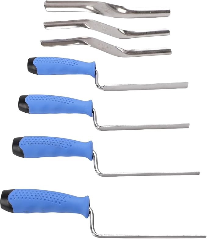 Luqeeg 7Pcs Masonry Trowel Set, Stainless Steel Brick Trowel and Double End Corner Hand Float Kit for Tile Grouting, Pointing Repair, Trimming Narrow Brick Joints, Joint Cleaning