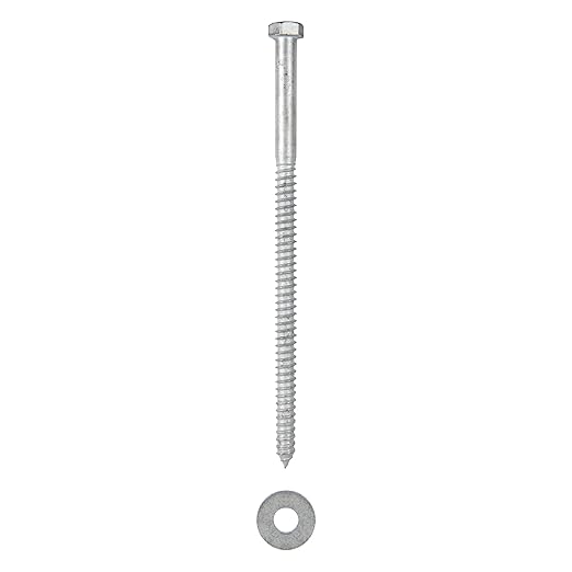 1/2 x 10 (25 Pack) Lag Screw Kit, 25 Screws and 25 washers, Hot Dip Galvanized, Meets ASME B18.2.1 Industrial/Commercial Grade by Makers Bolt