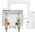 Washing Machine Outlet Box with Stainless Steel Water Hammer Arrestor,1/2 Inch PEX Inlet x 3/4 Inch MHT Outlet Connection Laundry Outlet Boxes,Washer Plumbing Box with Center Drain(WM007)