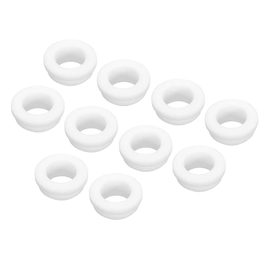 MECCANIXITY 20Pcs Snap Silicone Rubber Grommet Plug Mount Dia 13mm ID 10mm Narrow Groove Width 2mm Seal Anti-Scratch Sleeves for Electrical Box Cable Pipes White