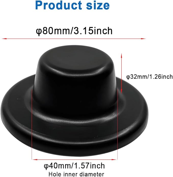 2Pcs 3"Pipe Wall Hole Covers,Water Pipe Cover Escutcheon Caps Plumbing Caps,Self-Adhesive Plugs Round Shower Pipe Caps for Concealing Wall Bathroom Faucet Toilet Air Conditioner Holes Decoration,Black