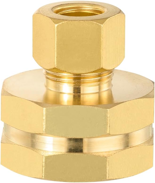 (Pack of 5) EFIELD 3/8" OD Compression x 3/4" FHT Garden Hose Threaded Female Brass Adapter,LF Brass,(HOSE033)