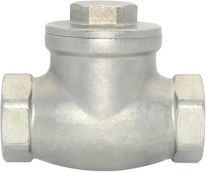 VARMHUS Stainless Steel SS316 Swing Check Valve,NPT Female x Female Thread,WOG 200 PSI PN16 CF8M (3/4")