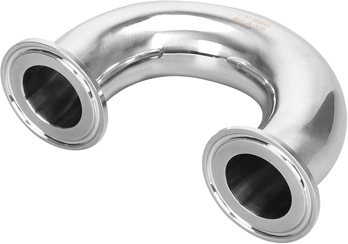 DERNORD 1.25" Tube OD Elbow 180 Degree Sanitary Pipe Fitting SS304 Tri Clamp 1.5 Inch