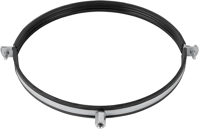 10" Inch Galvanized Pipe Hanger with Rubber - Conduit Mounting Clamp - Tube Brackets - Pipe Clamps - Tube Wall Mounting Bracket Clamp - Rigid Conduit Holder - PVC and Metal Pipe Attachment Hanger