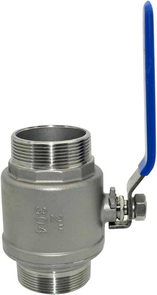 1Pcs 2'' Ball Valve, Heavy Duty Male NPT (MNPT) X Male NPT (MNPT) Thread with Long Handle Switch, Stainless Steel NPT Full Port Forged 1" Ball Valve for Water Oil and Gas, 1000 WOG