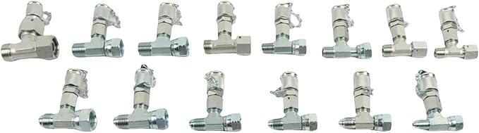SINOCMP 14Pcs Tee Fittings Hydrulic Presure Test Connector Set Coupling for Construction Machinery Excavator