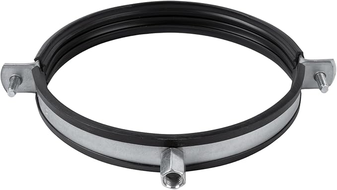 8" Inch Galvanized Pipe Hanger with Rubber - Conduit Mounting Clamp - Tube Brackets - Pipe Clamps - Tube Wall Mounting Bracket Clamp - Rigid Conduit Holder - PVC and Metal Pipe Attachment Hanger