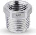 MAACFLOW Stainless Steel 3/8" Male NPT to 1/4" Female NPT Adapter Reducer Hex Bushing (Thread OD 0.65" - ID 0.44") (Pack of 1)