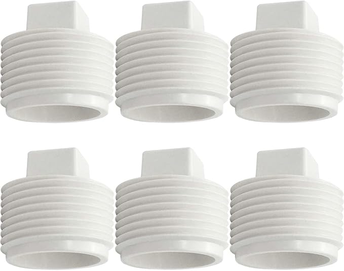 YSIL 6 Pack 3" Sewer Cleanout Cap NPT Cleanout Plug Male Adapter Male Threaded Pipe End Cap for Drain Pipe