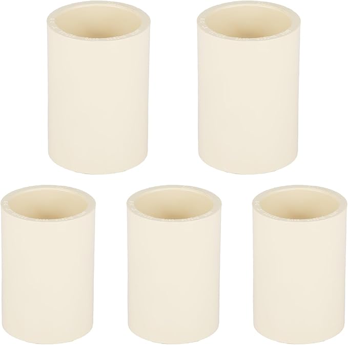 (5 Pieces) EFIELD 1-Inch CPVC Pipe Fittings, Slip x Slip (Socket) Coupling, For Hot and Cold Water Plumbing,(CPVC027-5)