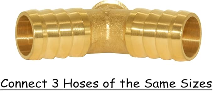 2PCS Solid Brass 1"OD Barb Fitting Y 3-Way Union Intersection Barbed Hose Fittings for Water/Oil/Gas
