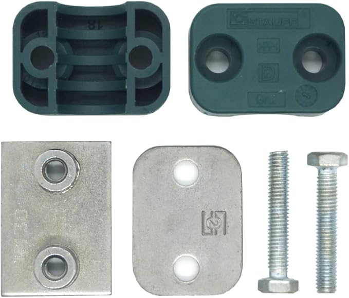 14MM STAUFF Standard Series Clamp, Polypropylene with Galvannized Steel Plated Hardware, Weld Mounting & Metric Hex Bolts