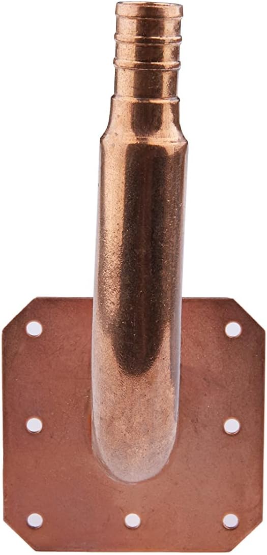 (Pack of 10) EFIELD Barb Crimp Pex Copper Stub Out Elbow with Wall Flange, 1/2"-8 Inch Length,(STUB016)