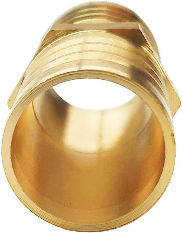 2PCs 3/4" Brass Hose Barb Fitting Straight Shape Barbed Splicer Mender Union Fitting with 4PCs Hose Clamp for Oil Water Air