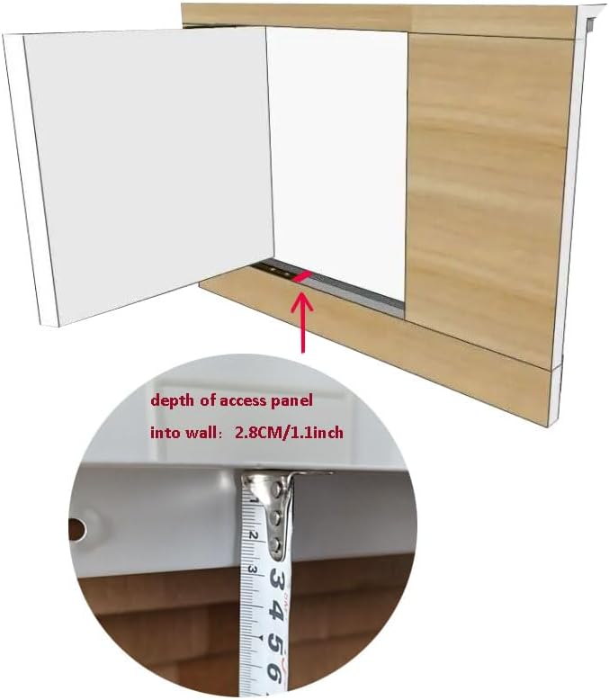 Fengze Thicken 0.048inch Metal Access Panel 14" x 29" (350 x 730mm) Spring Lock No Key Needed Strong Steel Access Door for Drywall and Ceiling Have Push Catch Lock