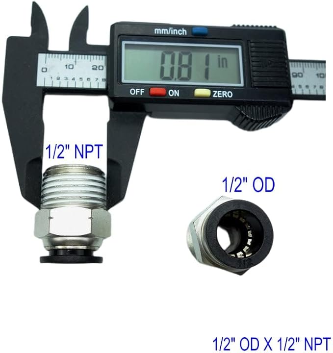 CDQBWQDJT 3 Pcs Pneumation Fitting 1/2" Tube OD Push To Connect X 1/2 NPT Pipe Male Connector