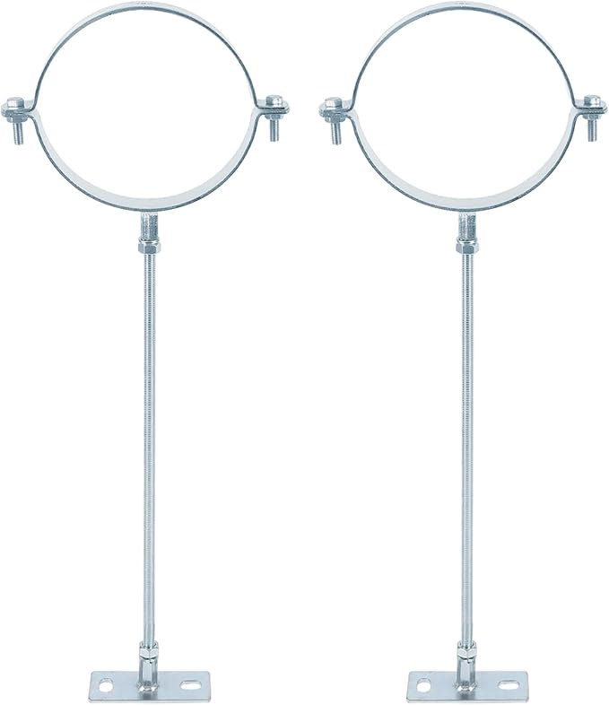 2PCS 8" Chimney Pipe Bracket,Wall Support Chimney Pipe Holder，Stove Pipe Hanger，B Vent Wall Strap，Rigid Split Ring Hanger,for 6" (8" O.D.) Double Wall Insulated Chimney Pipe，Lengthened 16-inch Screw
