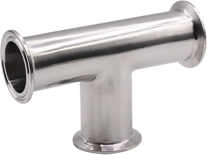 DERNORD 2 Pack Clamp Tee 3 Way Stainless Steel 304 Sanitary Fitting Fits 2" Tri-clamp, 51mm Pipe OD
