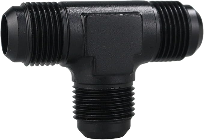 10AN Male Flare Tee Fitting Adapter T Union Aluminum Black