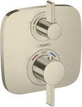 hansgrohe Ecostat E Modern Thermostatic Shower Valve Trim with Temperature Control in Brushed Nickel, 15707821