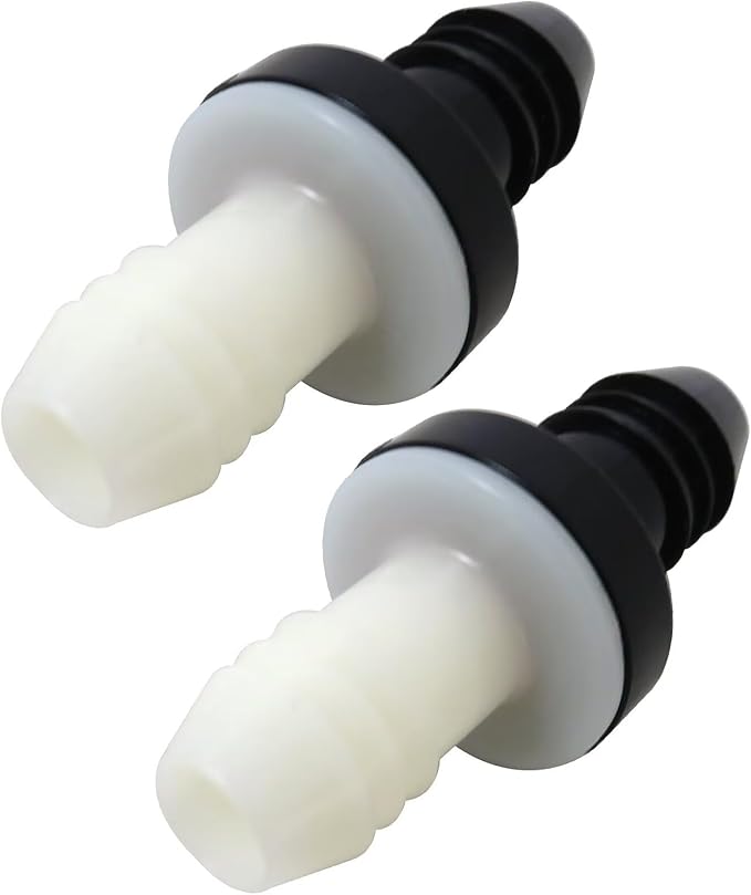3/8" 10mm Barbed Check Valve, 2Pcs ABS One Way Valve Fit for Fuel, Gas, Liquid, Air, Water