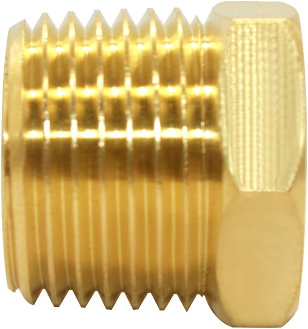 Joywayus Brass Reducer Hex Bushing Reducing Cast Pipe Fitting 1/2" NPT Male x 3/8" NPT Female Adapter(Pack of 5)