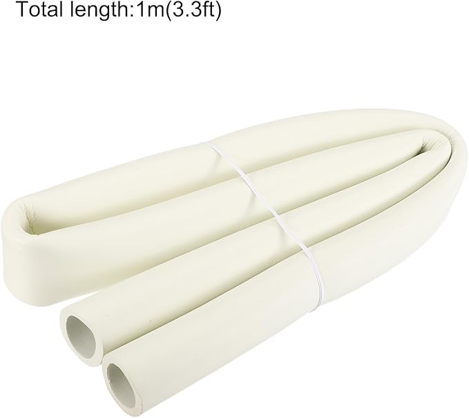 uxcell Foam Tubing for Handle Grip Support, Pipe Insulation Outside Pipe Lagging, 25mm(1") ID 33.5mm(1 5/16") OD 1m White