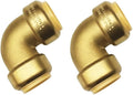 HQMPC Pex Fiting 1" Inch PushFit Elbow 90-Degree -PEX Fitting 90 Degree Elbow Push-to-Connect Plumbing Fitting for Copper, PEX, CPVC (2 Sets, 1")