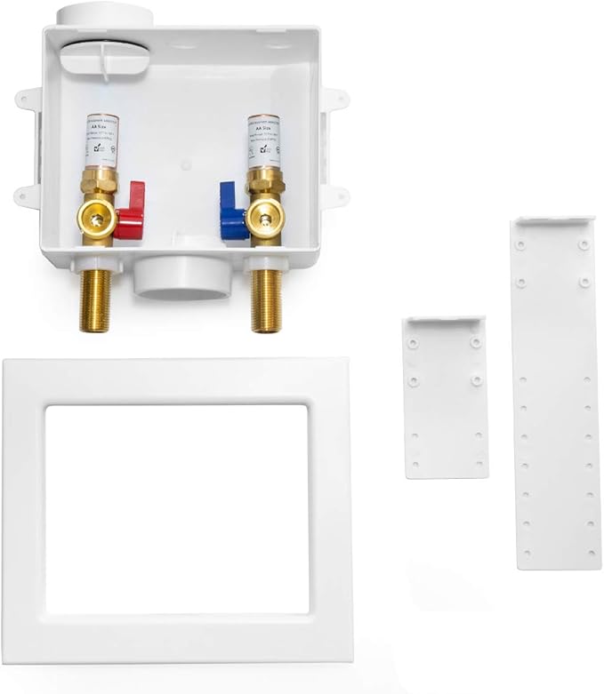 EFIELD Washing Machine Outlet Box with Center Drain, 1/2 inch x 3/4 inch MHT (1/2" Inch Sweat Connection MIP) with Water Hammer Arrestor,(WM011)