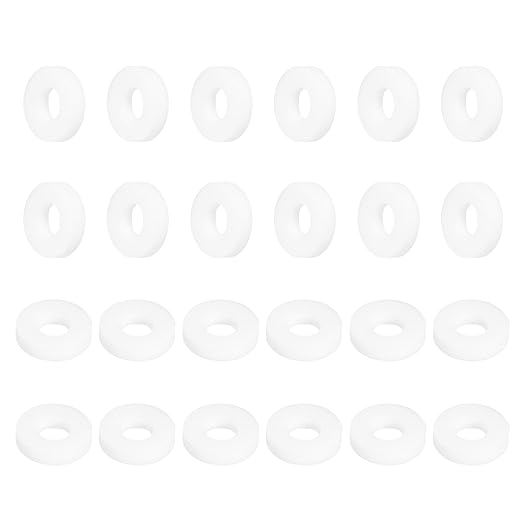 MECCANIXITY PTFE Flat Washers, 24Pack 10mm OD 4mm ID 2mm Thick Sealing Spacer Gasket Ring for Faucet Pipe Hose Bolt Machinery, White