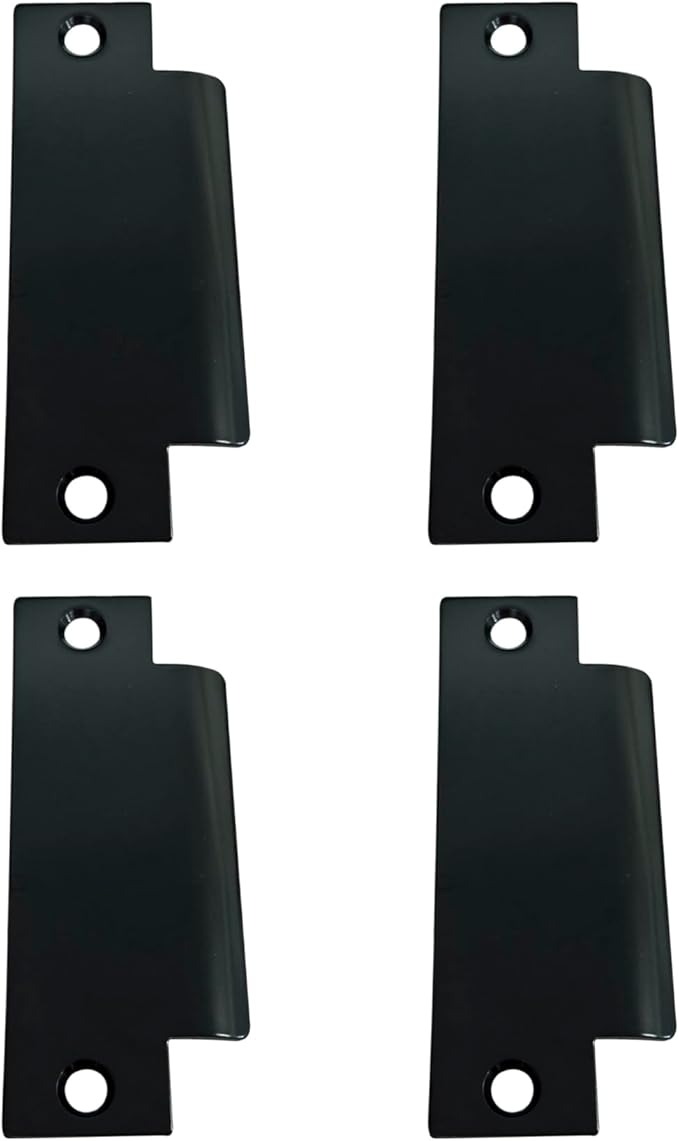QCAA Steel T-Shape Strike, Filler Plate for ANSI Strike, Cylindrical Lock Prep, 4-7/8" x 1-1/4", Matte Black, 4 Pack, MIT
