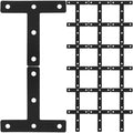 30pcs Black T-Shaped Corner Support Brackets Cold-Rolled Steel Flat Braces for Wood Furniture Repair Mending Plates Shelf Frame Reinforcement