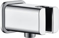 BRIGHT SHOWERS Wall Supply Elbow with Shower Head Bracket for Handheld Shower Head, Brass Core Wall Mounted Water Outlet, G1/2 Connector, Chrome