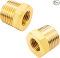 Joywayus 2Pcs 1/2" NPT Male 1/4" NPT Female Reducing Bushing Brass Pipe Fitting Reducer Adapter