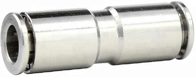 Beduan Push to Connect Fitting 5/32" OD Nickel-Plated Copper Pneumatic Air Fitting Straight Union Tube Connector (Pack of 12)