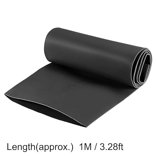 uxcell Heat Shrink Tubing, 90mm Dia 147mm Flat Width 2:1 Rate Shrinkable Tube Cable Sleeve 1m - Black