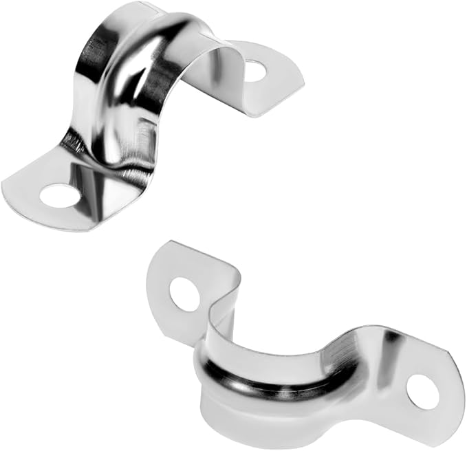 30Pcs 3/4 Inch Stainless Steel Conduit Clamps, 2 Hole Strap U Bracket Rigid Pipe Strap, Tension Clips U-Tube Clamp for Pipe Fixing on Various Surfaces
