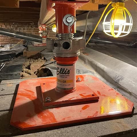 Ellis Manufacturing Co. 10K Leg Shore Frame Leveling Screw Jack, 3/8" Base Plate, Galvanized Wing Nut, 1-7/8" Acme Screw, 6" Pipe, Durable Construction, 18"
