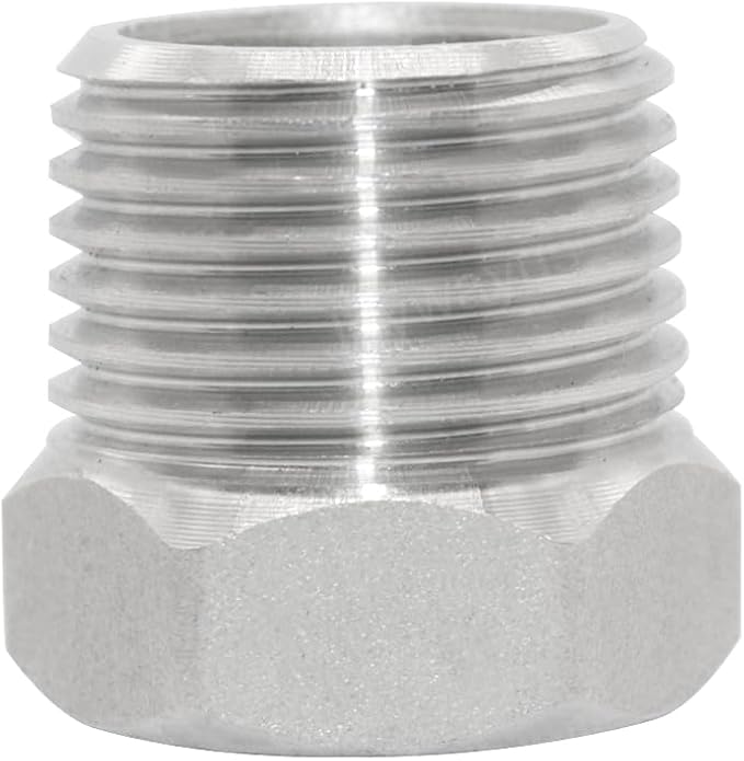 Joywayus Hex Head 1/2 NPT Male × 1/4 NPT Female Bushing Reducer Pipe Fitting Stainless Steel (Pack of 2)