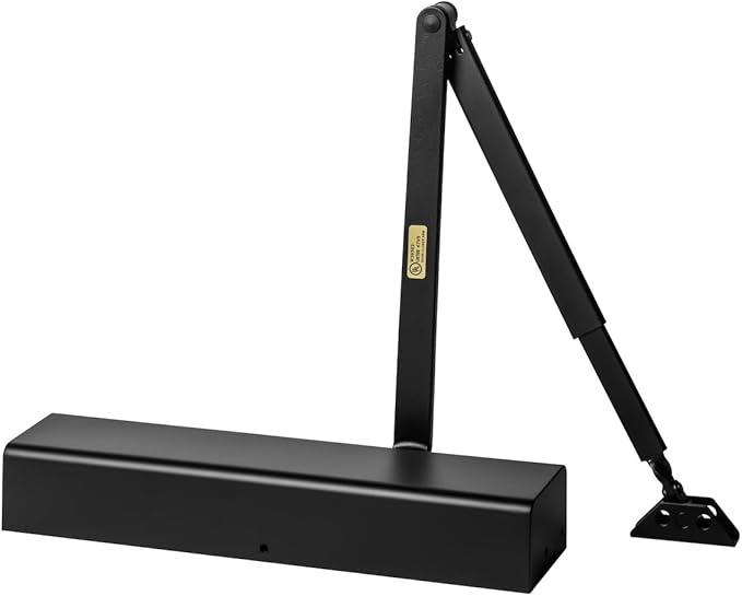 Dynasty Hardware Door Closer, Grade 1 Heavy Duty Commercial Hydraulic Closer, Self-Closing, Adjustable Spring Size 1-6, ADA Compliant, Surface Mount, Black, Series 8500