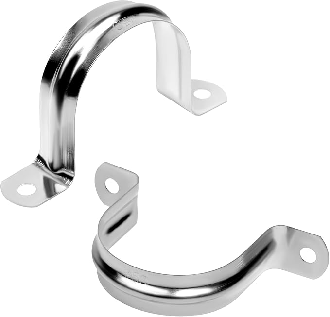 20Pcs 2 Inch Stainless Steel Conduit Clamps, 2 Hole Strap U Bracket Rigid Pipe Strap, Tension Clips U-Tube Clamp for Pipe Fixing on Various Surfaces