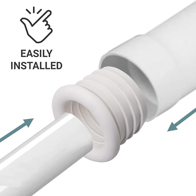 (Pack of 5) White Rubber Sleeve for Drain Pipe, 1.26" x 0.98" (32 x 25 mm) Pipe Connector, Adaptor, and Reducer