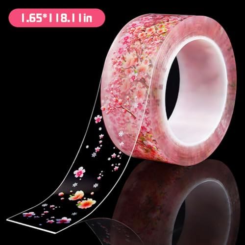 Clear Caulk Tape Self Adhesive Sealant Strip 4.2 cm x 3m PVC Waterproof Sealing Tape Decorative Peach Blossom Caulk Sealant Tape for Kitchen Sink Wall Corner Bathtub Edge Protector