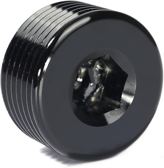 3/4 NPT Male Thread Allen Head Socket Pipe Plug Fitting Aluminum Black（2pcs）