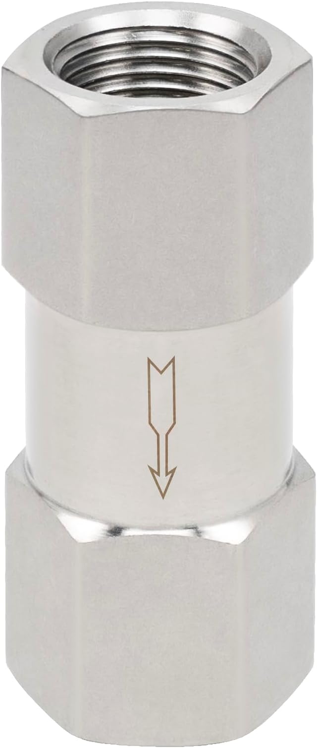 Yoebor 304 Stainless Steel Detachable Check Valve One Way Non-Return Valve for Water Oil Gas, 1pc (Fnpt x Fnpt, 1")