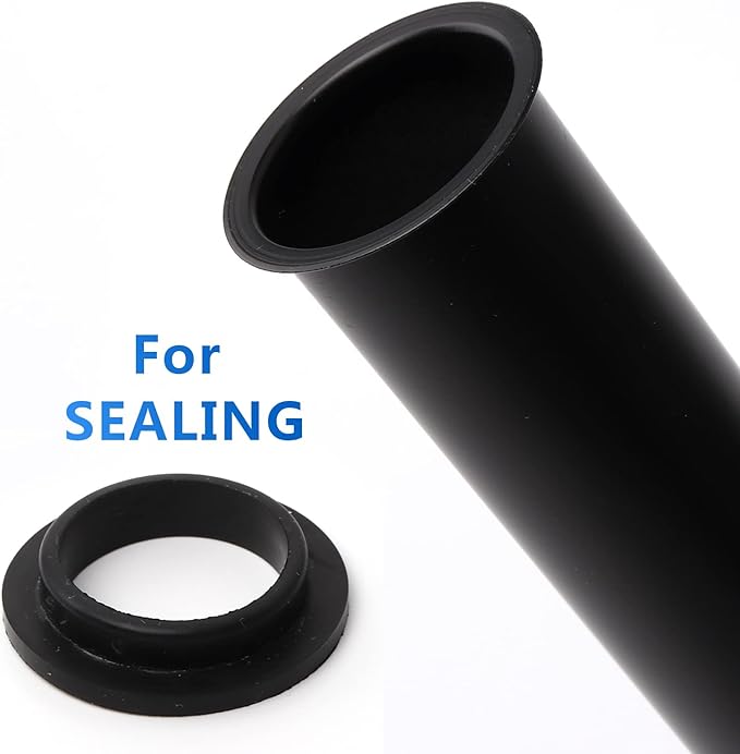 Flanged Sink Tailpiece 1-1/4 in. OD, 12 inch Brass Extension Tube for Trap, Drain Connections, Siphon Immersion Pipe For Bathroom Under Sink, Matte Black