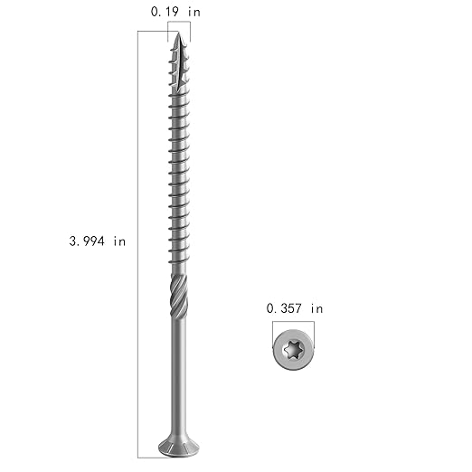 #10 * 4" 304 Stainless Steel Deck Screws, (860pcs) 15 lbs.Exterior Wood Screws, Rust Resistant epoxy Coated, Bronze, T25 Star Bit